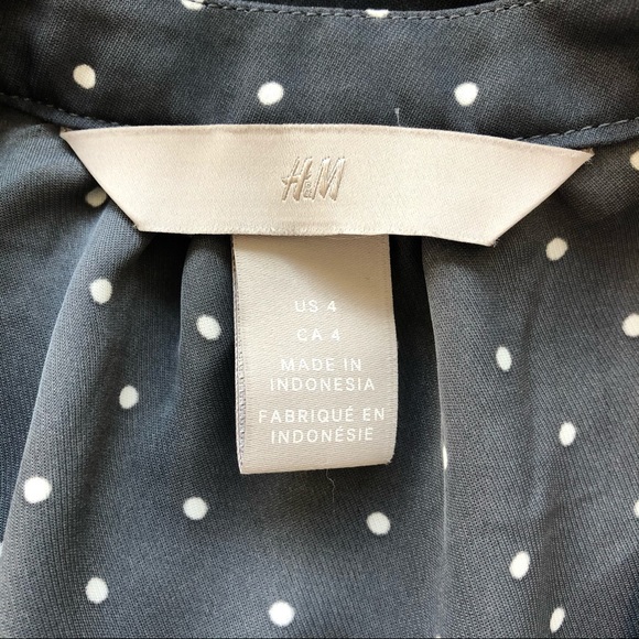 Dark grey long-sleeve polka dot dress - Picture 10 of 10